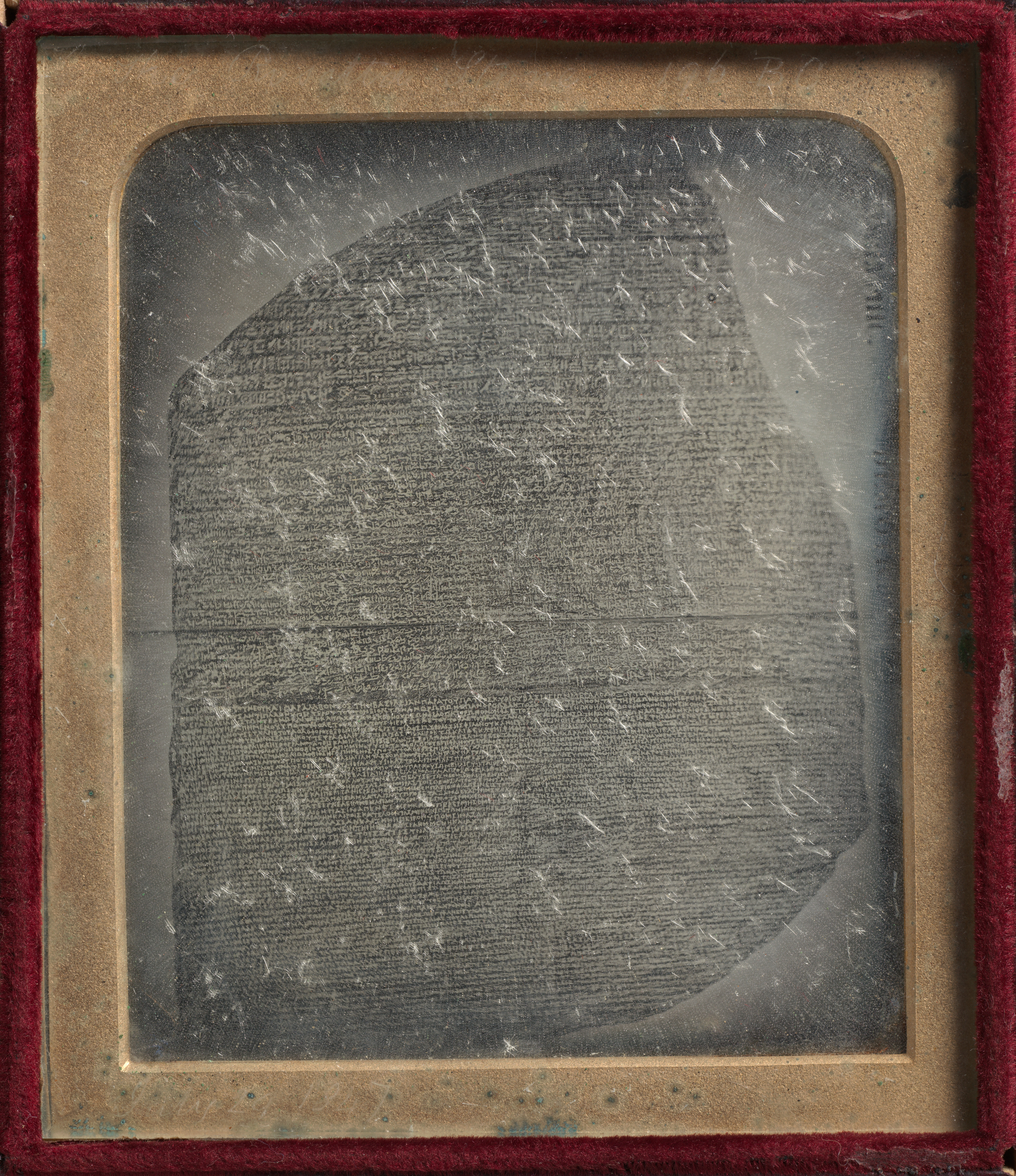 John Jabez Edwin Mayall’s daguerreotype of a copy of the Rosetta Stone, 1846–52